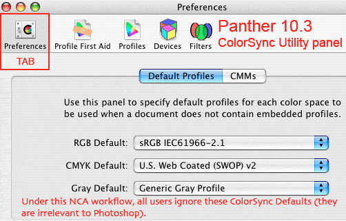 ColorSync 10 Pnael