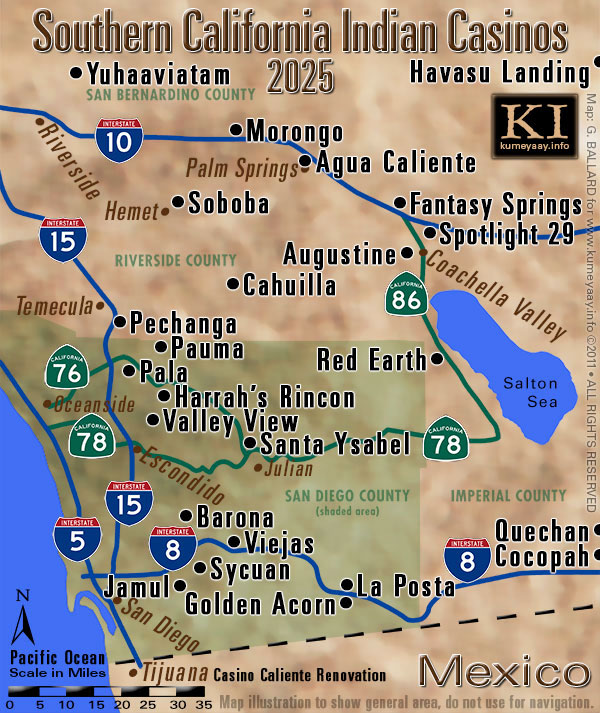 VIEJAS TRIBAL CASINOS MAP