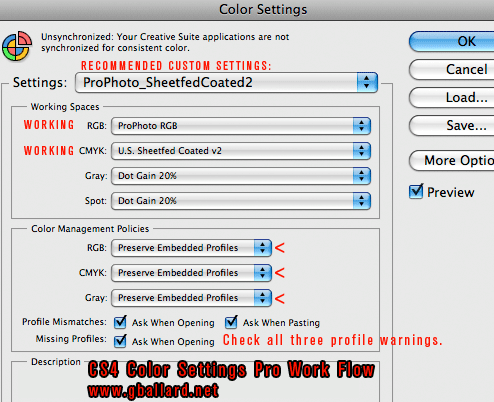 PROFESSIONAL PHOTOSHOP SETTINGS