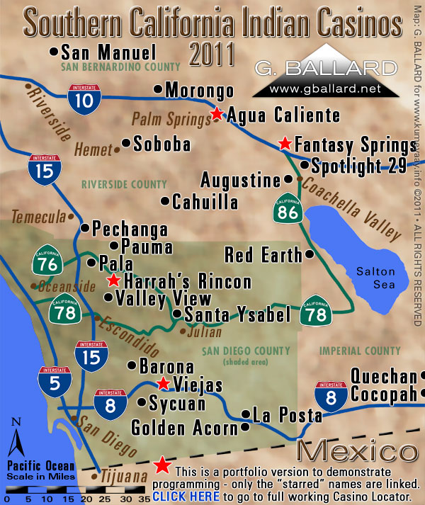 SAN DIEGO CASINOS MAP